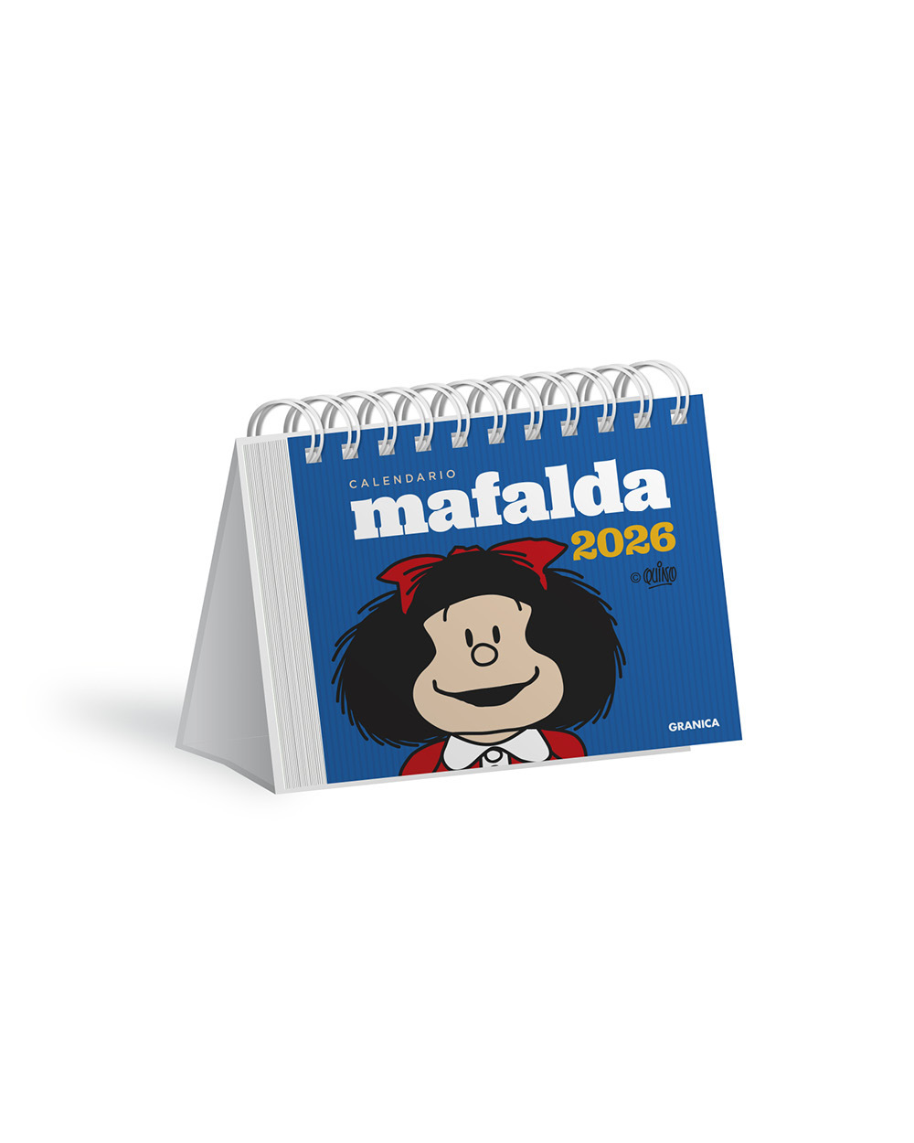 Calendario 2026 Mafalda escritorio azul